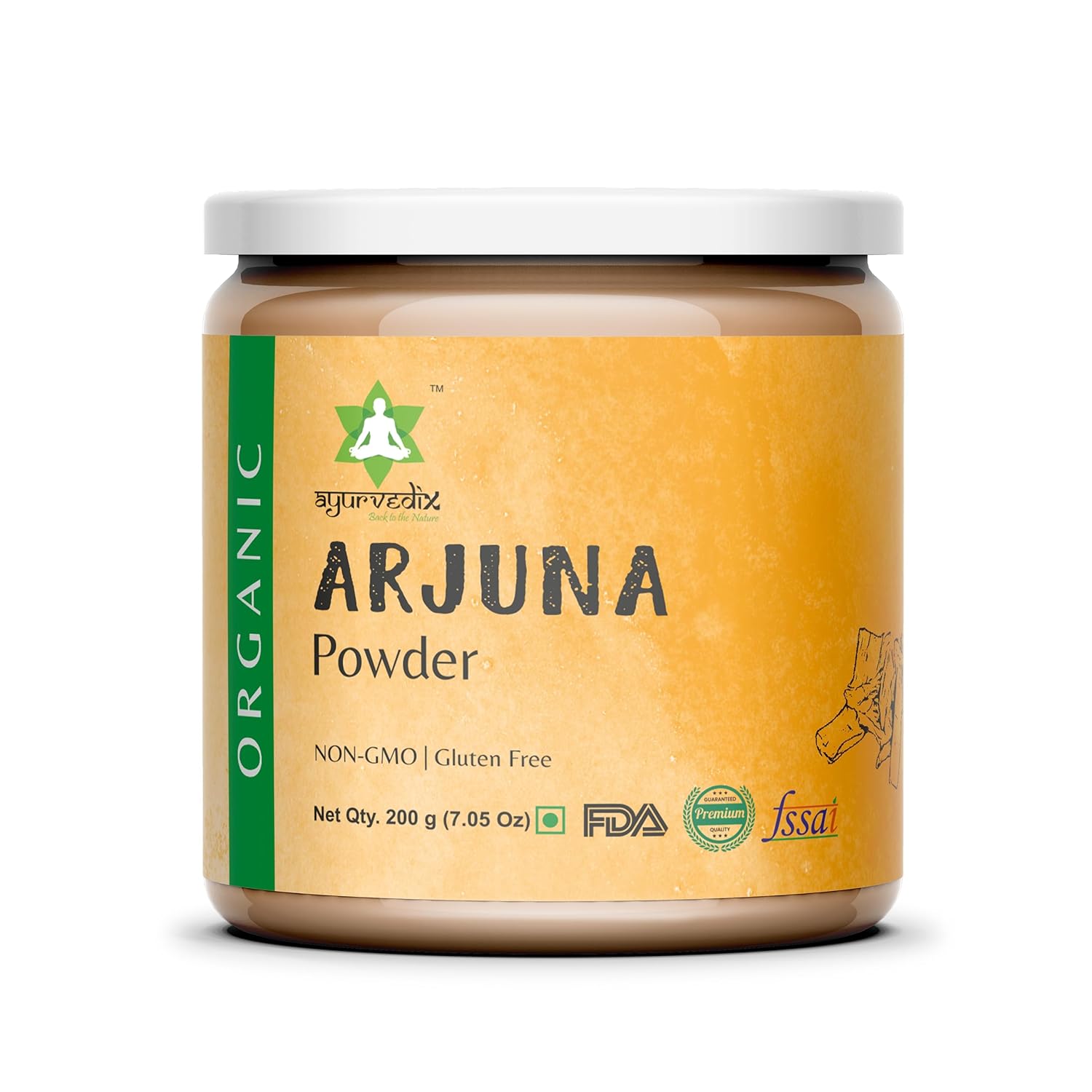 

Ayurvedix Organic Arjun Ki Chaal Powder Terminalia Arjuna Bark Powder | 200gm 0.4lbs