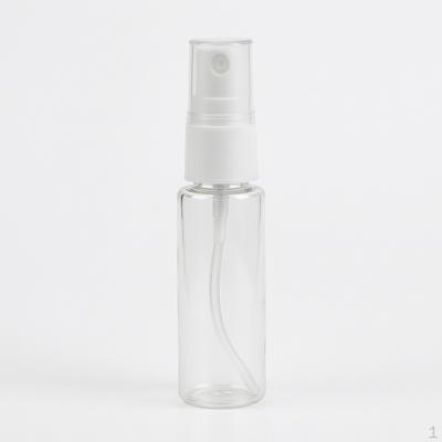 Clear PET Plastic Fine Mist Spray Bottle for Cosmetics and Perfume, Refillable Travel Atomizer 25ml