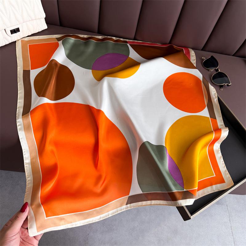 Luxury  Dot Design Silk Square Scarf Women Neck Summer Beach Hair Scarves Bandana Headkerchief Shawl Wrap Hijab Echarpe