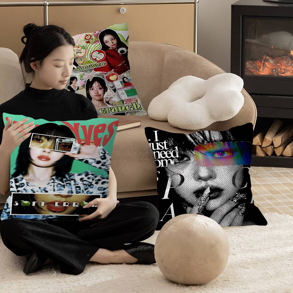 Kpop LLoona YYves Office Cushion Pillowcase Car Cushion Cover45X45CM Lumbar Pillowcase Sofa Pillowcover