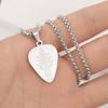 Guitar Plectrum Pendant Necklace Engraved Pendant Musician Necklace Jewelry