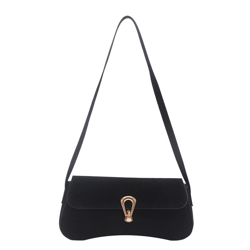 

Fleece underarm bag women s bag new trendy fashion versatile baguette bag single shoulder handbag bag чёрный