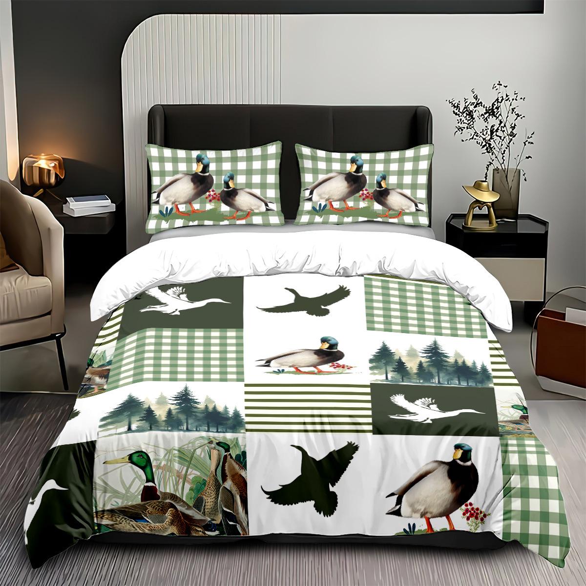 

Постельный комплект из трех предметов с рисунком курицы, пододеяльник, наволочка, комплект постельного белья с цифровой печатью 135x200