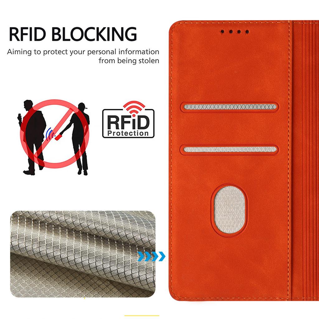 Wallet Case for Galaxy S25 Ultra - Leather/PU, Orange