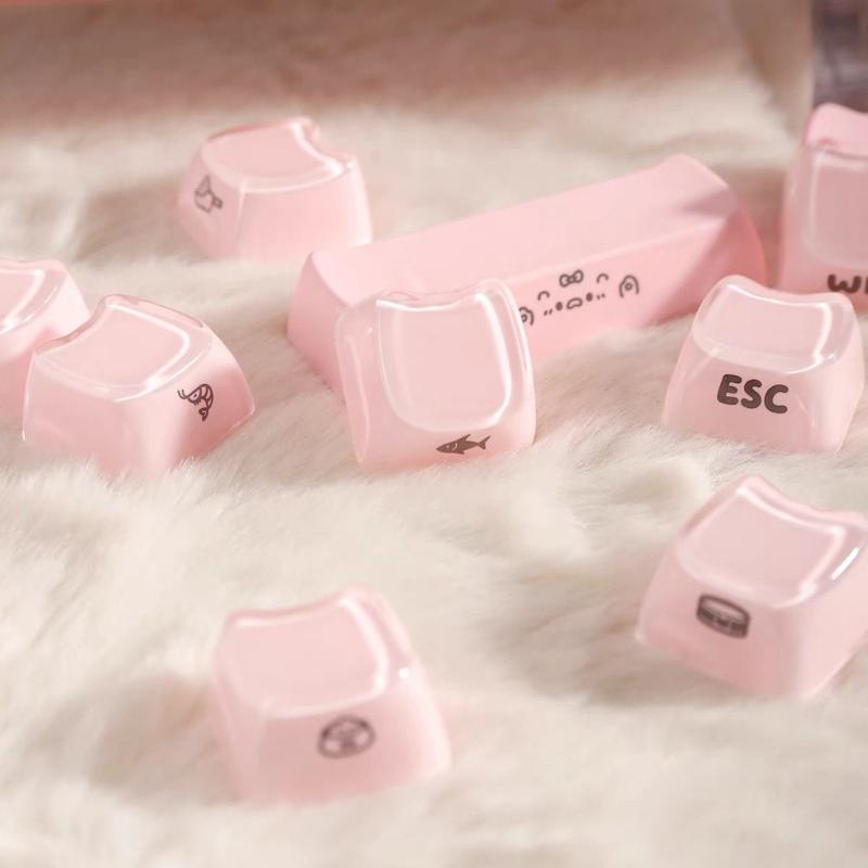 MAO Height ABS PC Jelly Texture Keycaps 119 Keys Full Set For Gaming Mechanical Keyboards And Magnetic Switches