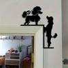 Pudel Metall Tür Ecke Kunst Flache Wanddeko Geschenk für Tierliebhaber Heimakzent