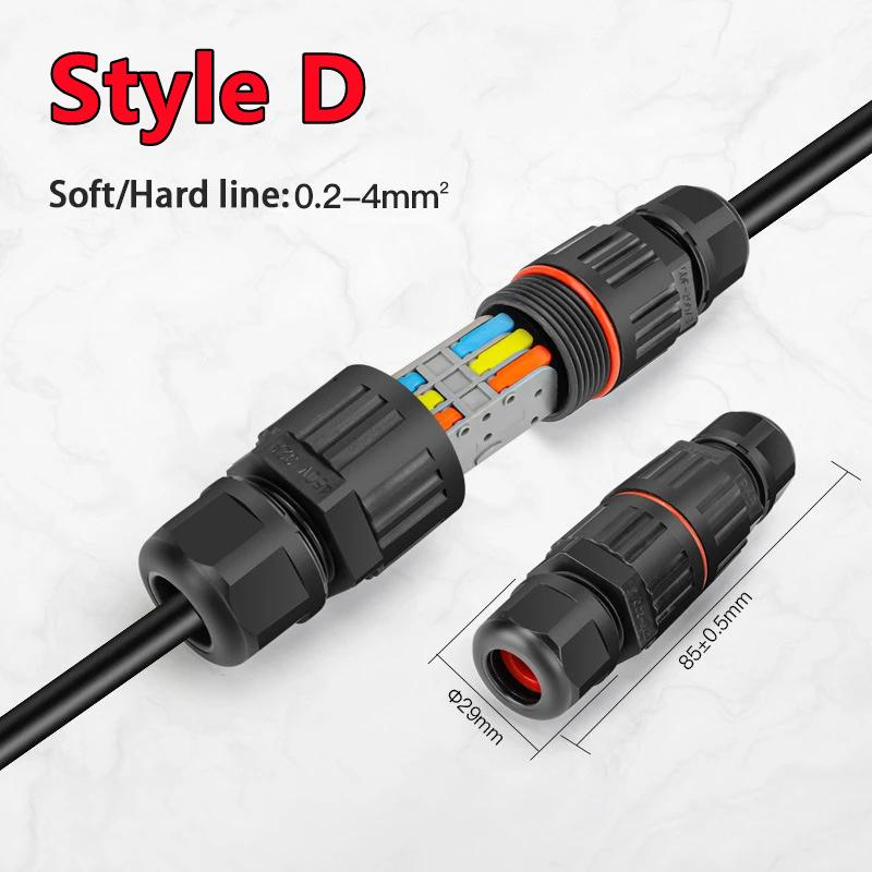 New 4-1PC IP68 Waterproof Joint Wire Quick Connection Connector 2/3 Pin Solder Less LED Lamp Wiring Outdoor Rainproof Terminal