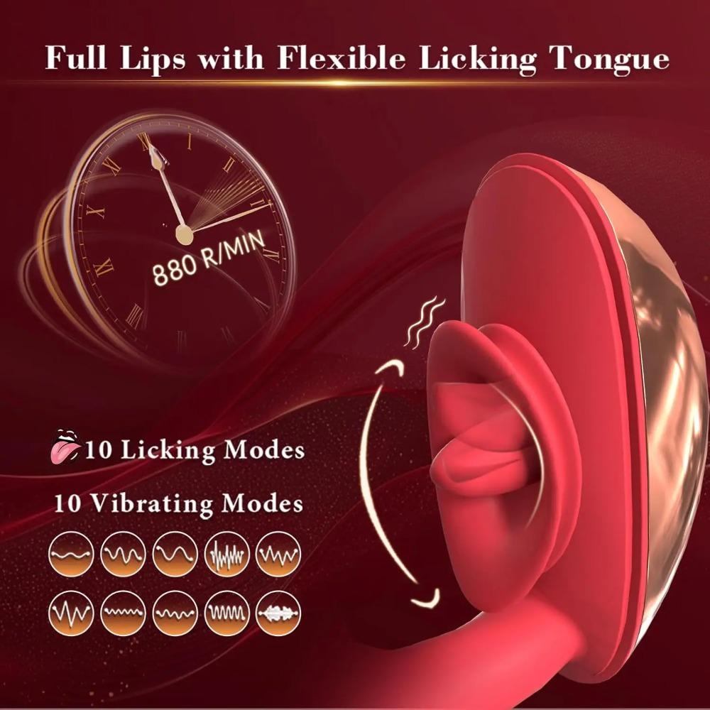 G Spot Vibrator with Tongue Licking Vagina Clitoral Stimulator for Women Adult Sex Toys Anal Dildo for Female Masturbation 18+