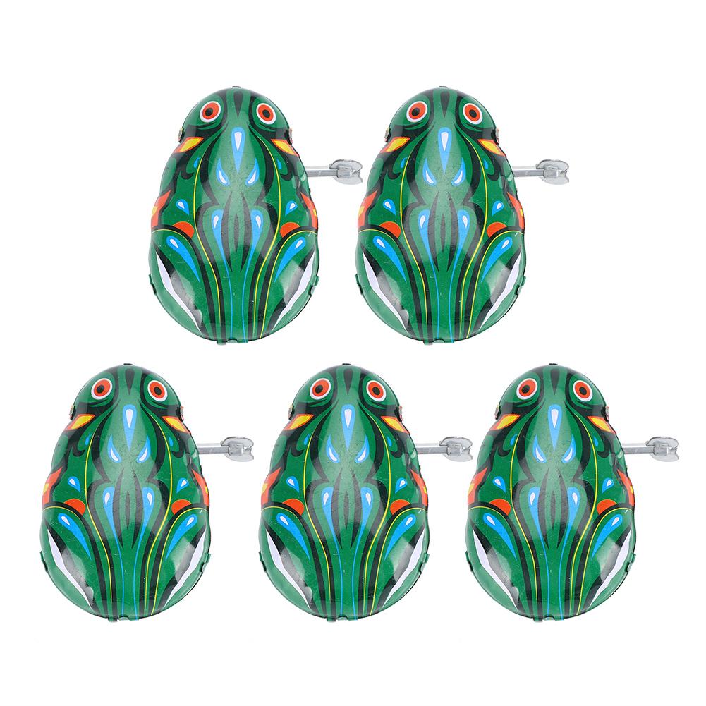 5 PCS Clockwork Pet Toy Iron Sheet Frogs Suitable for Cat Dog Playing Accessories(Clockwork  Spring SemiAutomatic