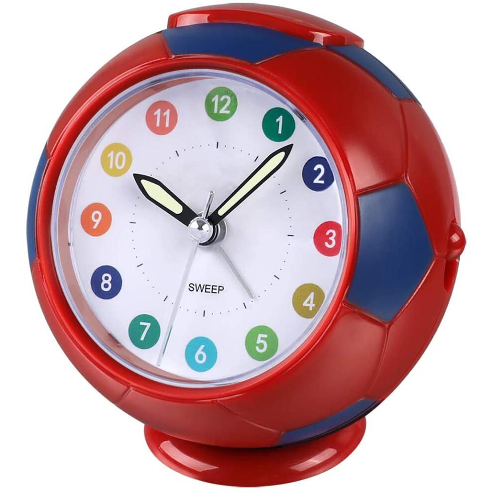 Analogue Talking Clock Silent Non Ticking Analog Alarm Clock, Time Teaching Design With Football Shape Desk Clock And Clear Clock Face, EasyRead For C