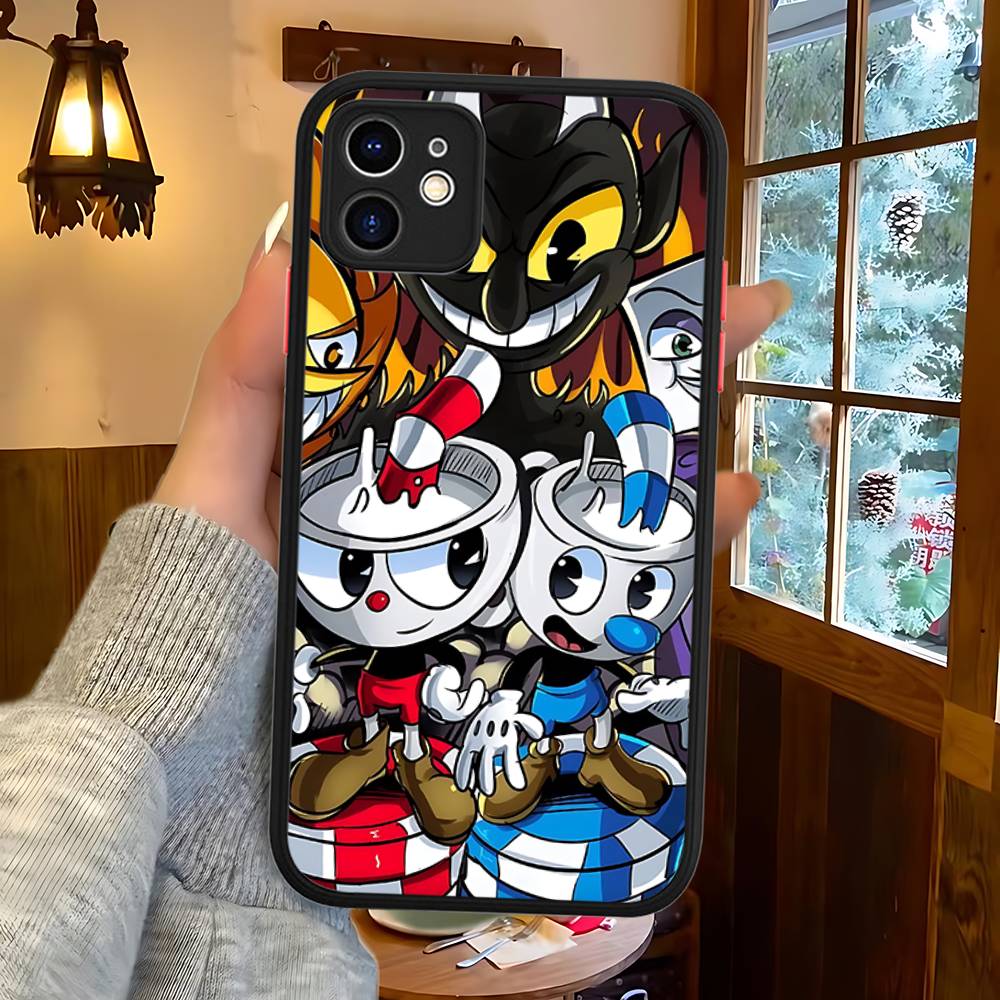 C-Cuphead Classic Game Phone Case For IPhone 16 15 14 13 12 11 Pro Max XS Max X Plus Matte Shockproof Cover