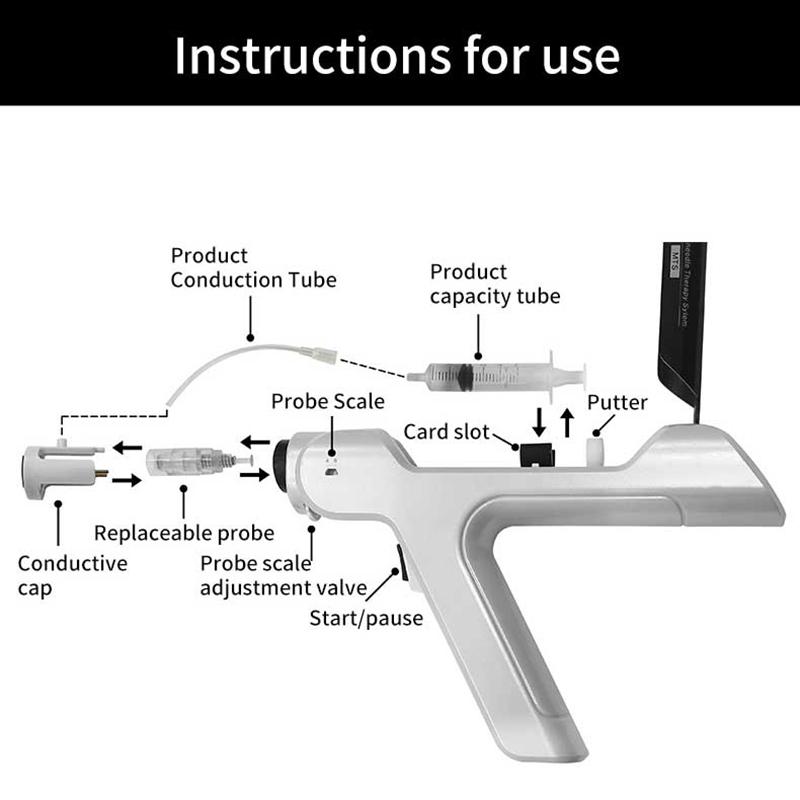 RF Keine Nadel Mesotherapie Pistole Mit LCD Display Therapie Anti-Falten Bleaching Feuchtigkeitsspendende Haut Injektor Maschine Schönheit Salon