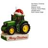 Yousheng Christmas Ornament Tractor Wearing Xmas Hat Charm Festive Hanging Decoration Holiday Seasonal Home Accent