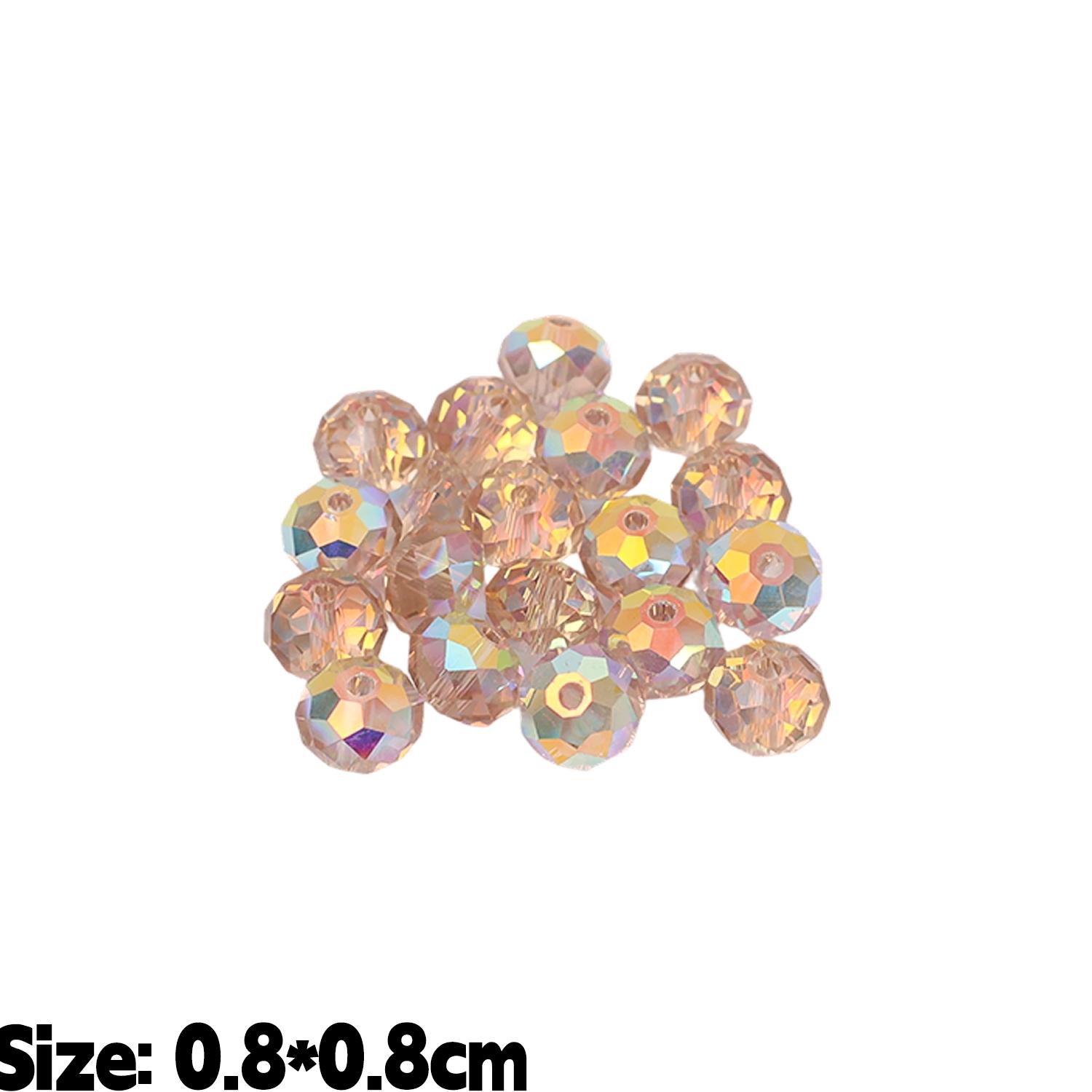 

100Pcs Fashion Round Crystal Glass Loose Beads Colorful Crystal Beads for Jewelry Making DIY Handmade Glass Beading Accessories 20pcs шампанского