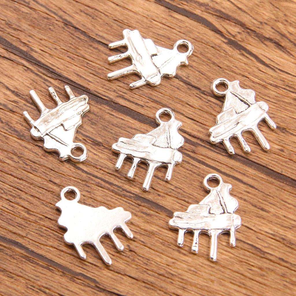 10pcs Musical Note Pendant Piano Guitar Microphone Speaker Suona Music Equipment Alloy Jewelry Accessories