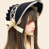 Lace Trim Bonnet Hat for Women Cosplay Event Victorian Cocktail Hat For Teens Teaparty Cocktail Dressingup Headwear