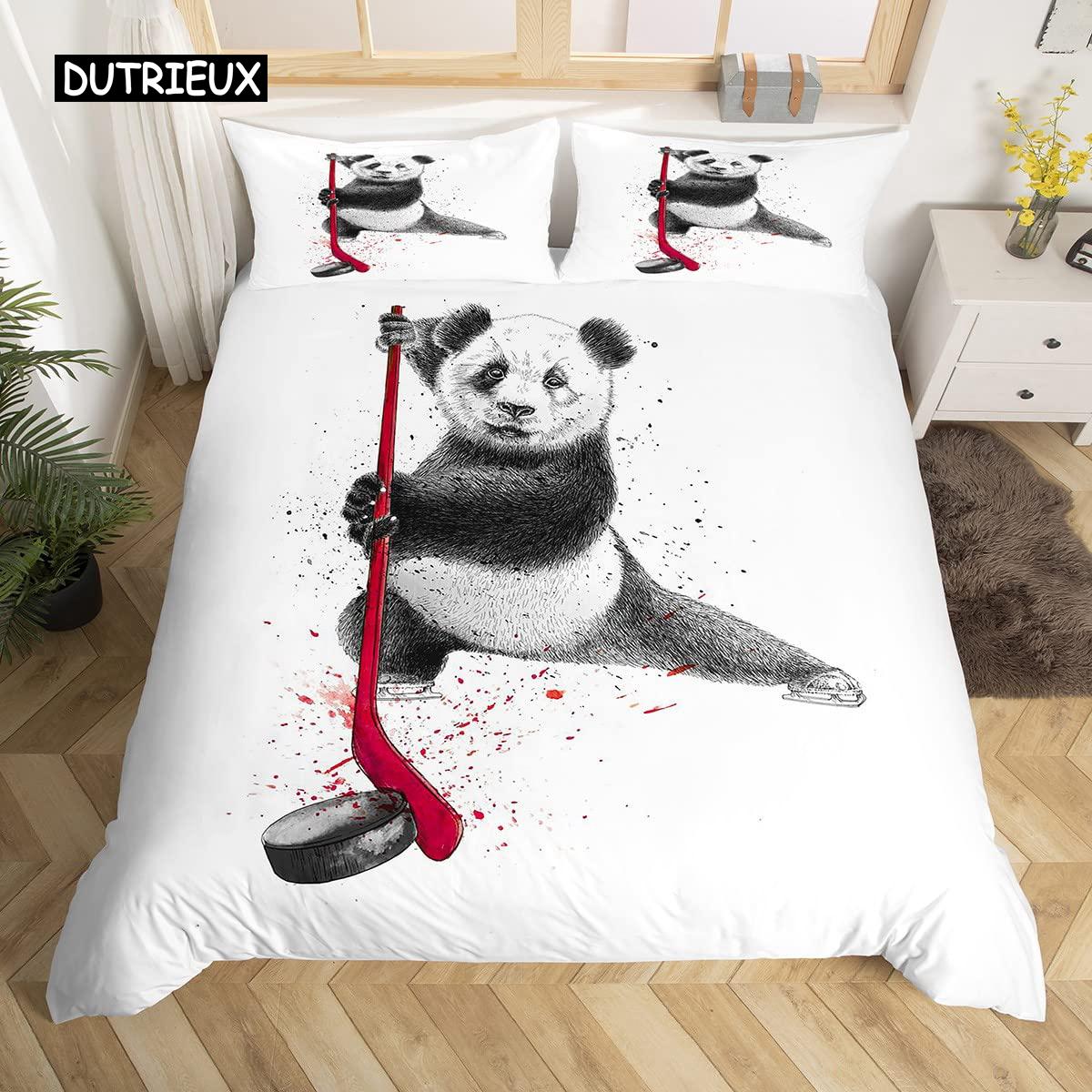 

Хокейний набір підковдри 2/3 шт. Спортивна ковдра з хокею Поліестер Хокейна шайба М яч Розмір Кінг Квін Чохол для ковдри для дітей Хлопчиків 140x200cm 3pcs