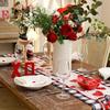 GEEORY Valentine's Day Table Runner 13 x 72 Inch, Red Hearts Polka Dots Decorative Farmhouse Table Decoration for Kitchen Dinning, Indoor Outdoor