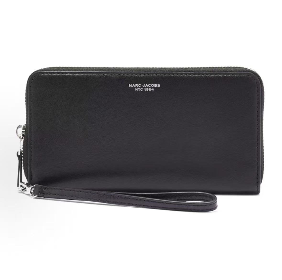 Marc Jacobs Slim 84 Silver Metal Zipper Wallet Goat Leather Women Wallet Black S171L03FA22-001 Basic Set BagDust Bag 25540₽