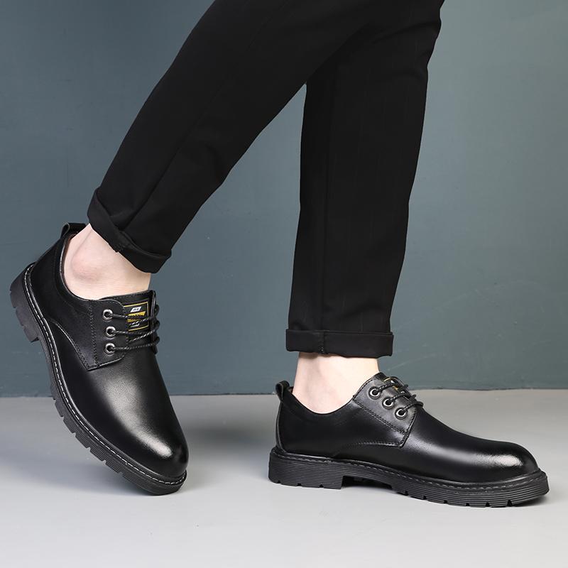 Men's Shoes Casual Leather Shoes Men Oxfords Fashion Brand Tooling Man Business Comfortable Design Lace up Black Dress Footwear
