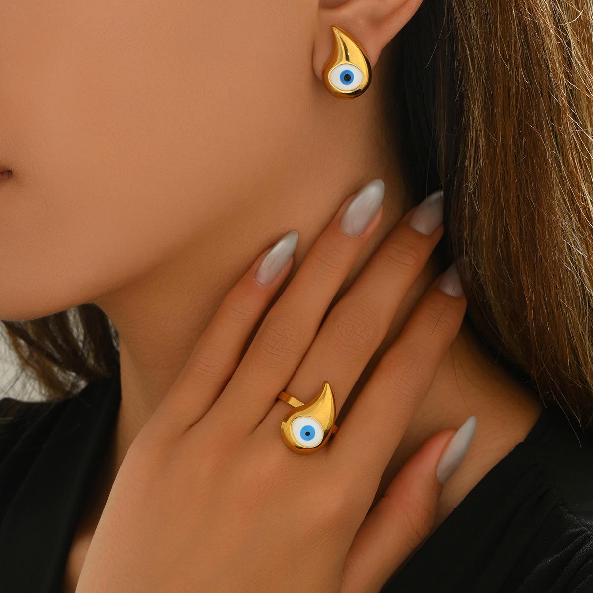 

Women s creative open ring earrings золотий