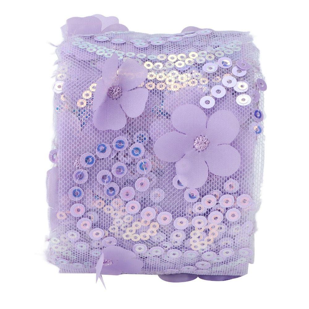1pcs 10 Yards Length Sequined Tulle Roll Polyester Material Embroidered Sheer Ribbon For DIY Crafts