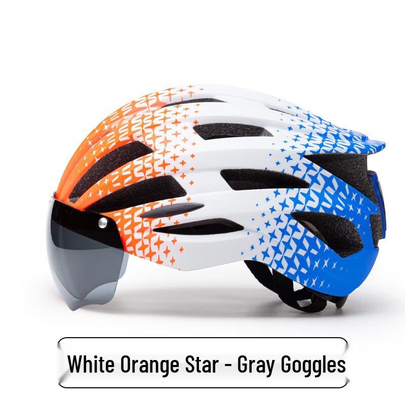 Cycling Helmet with Magnetic Goggles and Taillight One Size
