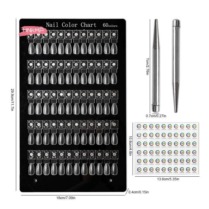 Premium Acrylic Nail Color Plate Magnet with Display Board Comparison Color Card And Number Stickers for Nail Salon