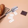 Premium Stainless Steel Bread Slicer with 5 Replacement Blades and Wooden Handle, Curved Baguette Slicer for Kitchen Baking