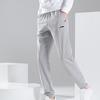 Li Ning Plain Breathable Straight Leg Sports Pants Men Bottoms Gray AKLT441-1