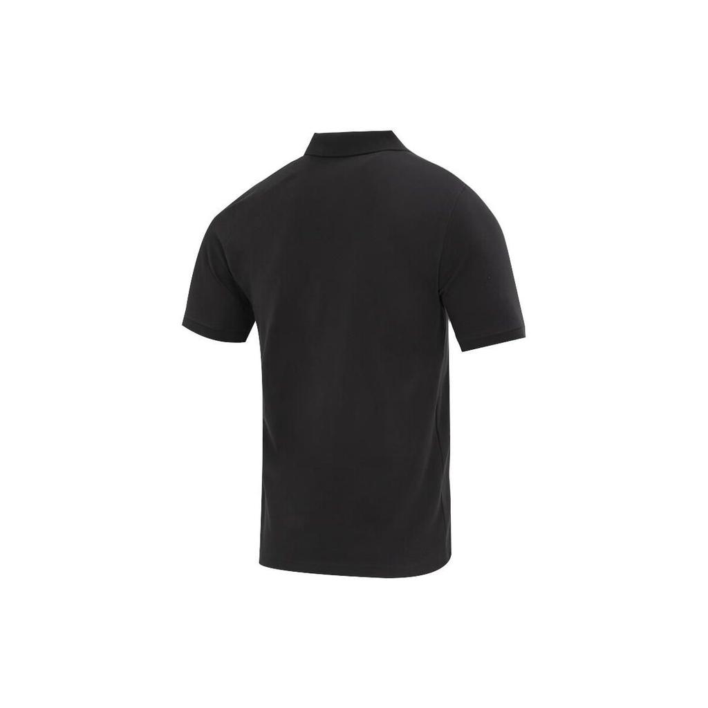 Puma Logo Print Knit Short Sleeve Polo Shirt Men Tops Black 676673-01