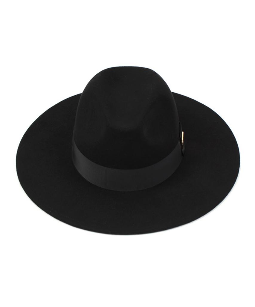 Yunibeosyeolkemiseuteuli Gold Metal Line Wool Fedora Bk Fedora