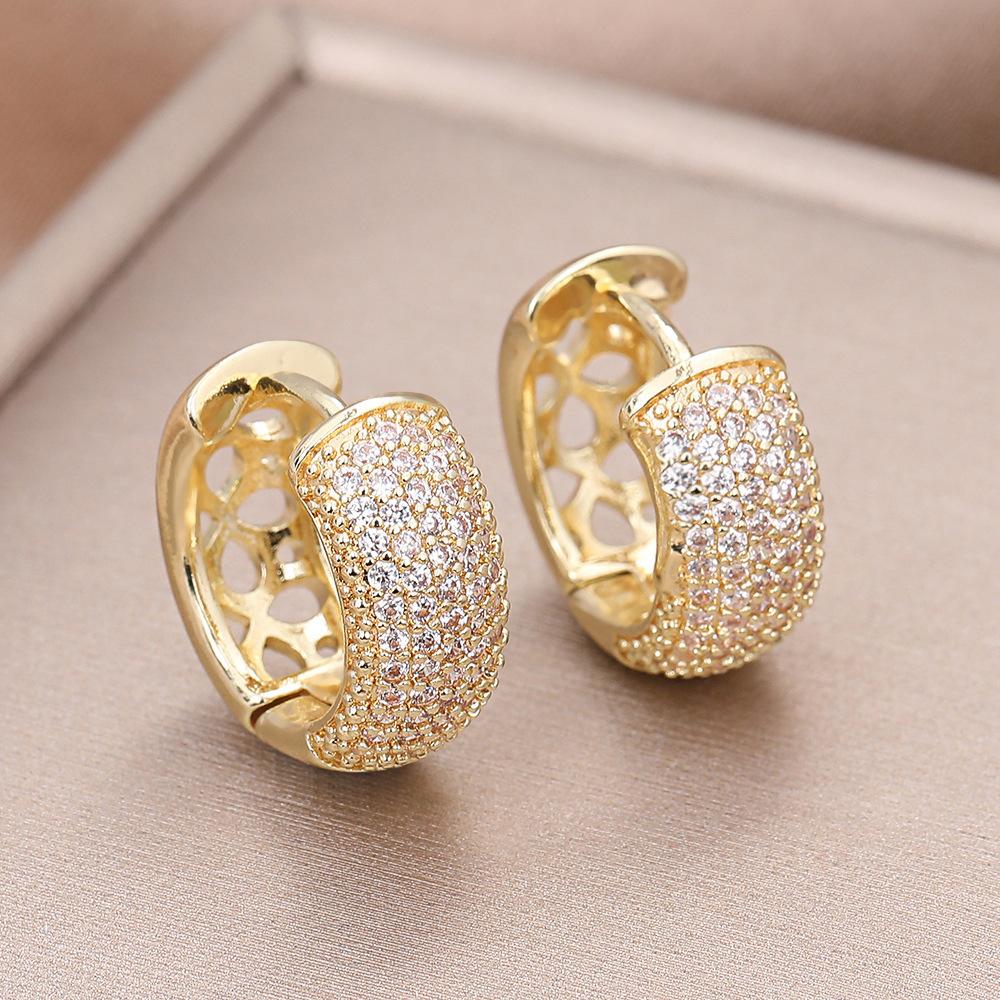 

925 Silver Cubic Zirconia Earrings For Women Vintage Designer Small Round Cilcle Earrings Party Hypoallergenic Jewelry