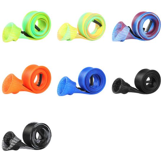 170CM Fishing Rod Sleeve with Capped Tip Stretch Breathable Mesh PET Lightweight Foldable Fishing Pole Protector Fishing Accessories
