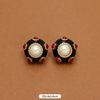 Autumn and winter niche French retro court enamel stud earrings femininity fashionable personality exaggerated Hong Kong style small fragrant ear