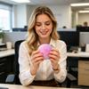 Pink Bun Stress Relief Toy Sticky Simulation Steamed Bun Squeeze Toy Slow Rising Dumpling Shape Sensory Fidget Toy