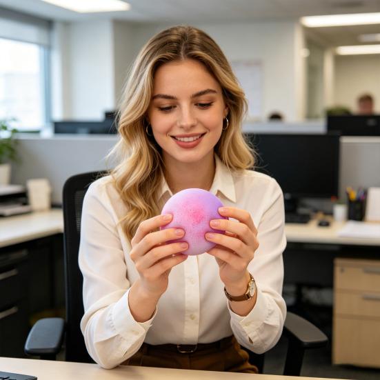 Pink Bun Stress Relief Toy Sticky Simulation Steamed Bun Squeeze Toy Slow Rising Dumpling Shape Sensory Fidget Toy