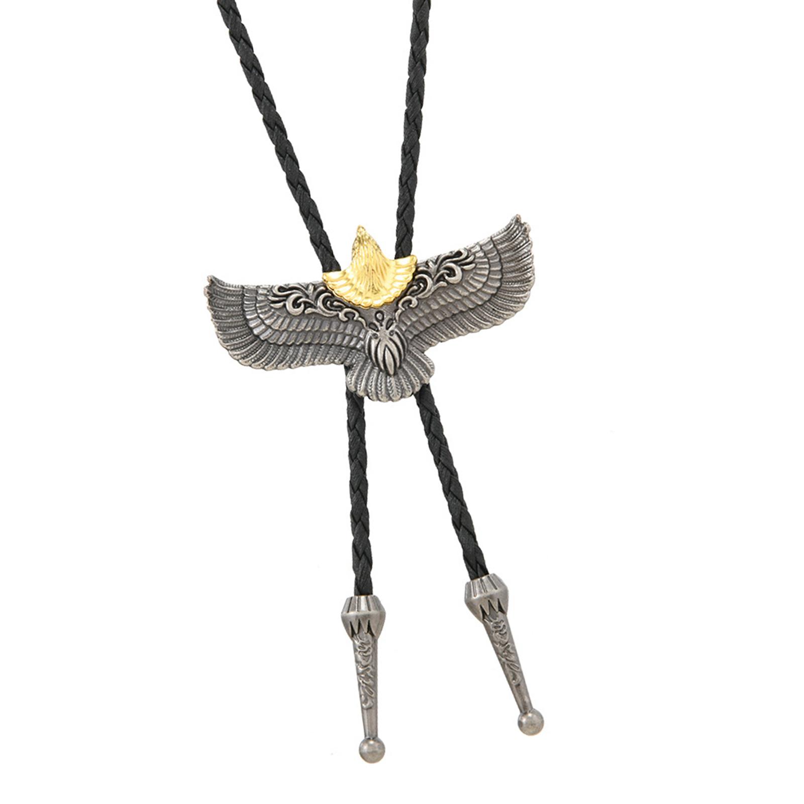 

Stylish PU Leather Cord Necklace With Alloy Bird Charm Unisex Jewelry Gift Bolo Tie Adjustable Neckwear 1 серебряный