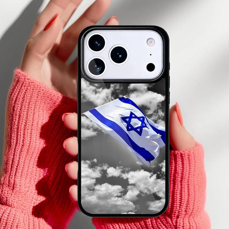 I=srael Flag in Finger Phone Case for iPhone 17 16 15 14 13 Pro Max Back Cover for 12 11 Pro Coque