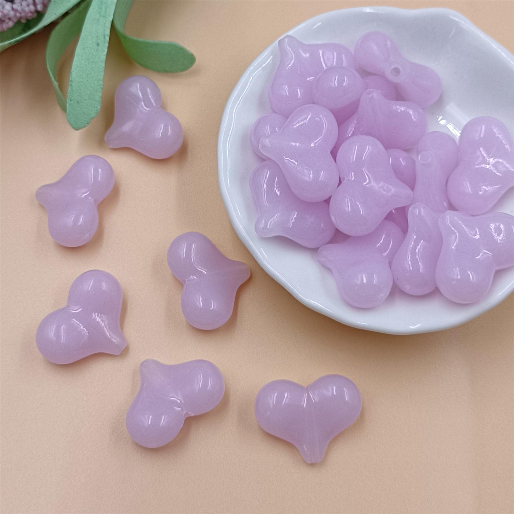 

Материалы для ручной работы, бусины в форме персикового сердца, сделай сам, пердит 22 мм*17 мм*9 мм, изготовление ожерелья, 20 шт./компл., аксессуары для украшений, цвет макарон светло-фиолетовый