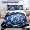 Set Lenzuola 3 Pezzi Stampato Chelsea FC Morbido Delicato sulla Pelle Lavabile Copripiumino e Federe Set Tutte le Stagioni Camera da Letto