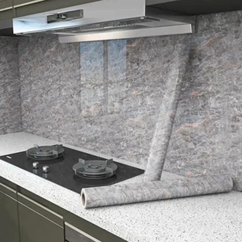 60cm Stickers for Kitchen Room Decoration Oil Proof Waterproof PVC Self-adhesive High Temperature Resistance Wallpaper Home