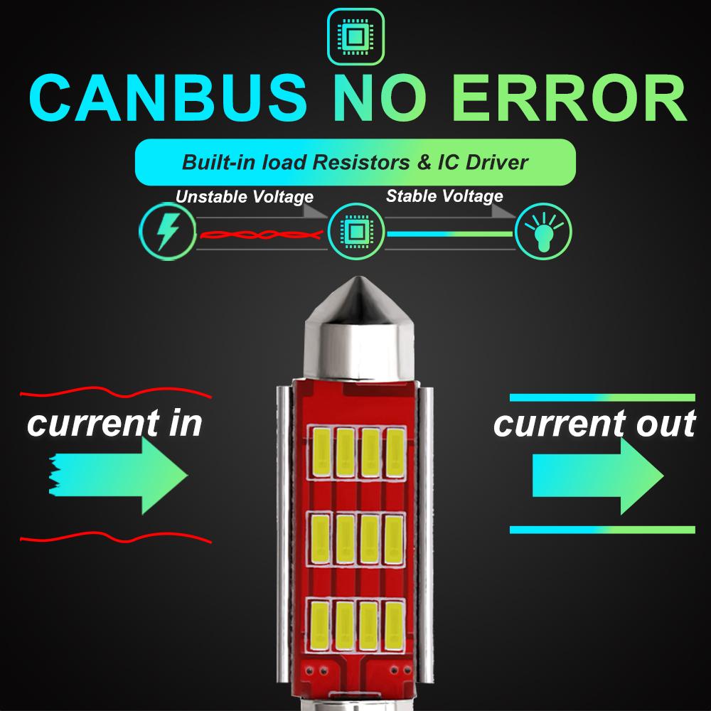 10pcs Car LED Reading Bulb 31mm 36mm 39mm 41mm C5W C10W Super Bright 4014 SMD Canbus Error Free Auto Interior Doom Lamp