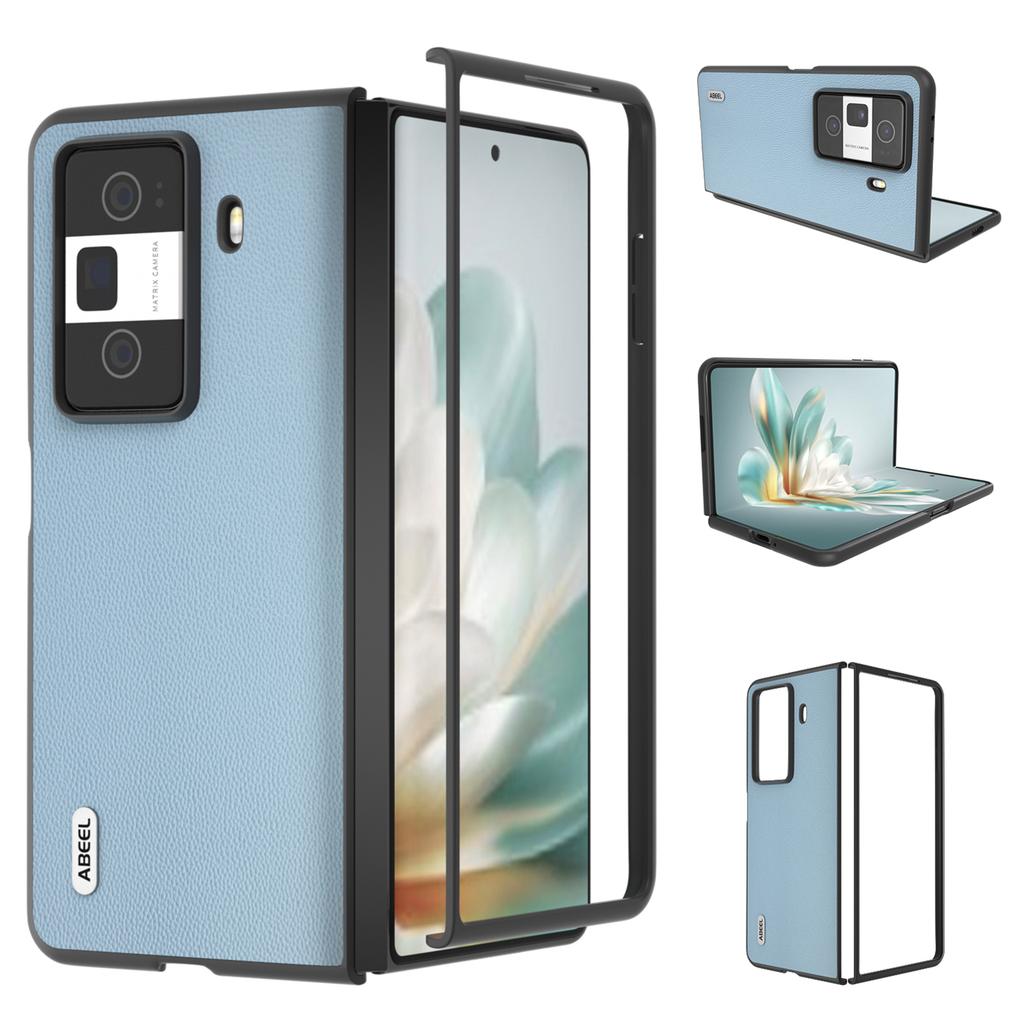 For Honor Magic Vs3 5G Case Black Edge Genuine Cow Leather PC Phone Cover