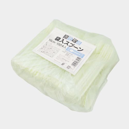 Daiwa Bussan Disposable Plastic Spoons, Good for Business, Cutlery, 16cm, Pack of 100, Ivory/White, 21.0 x 18.5 x 5.5cm