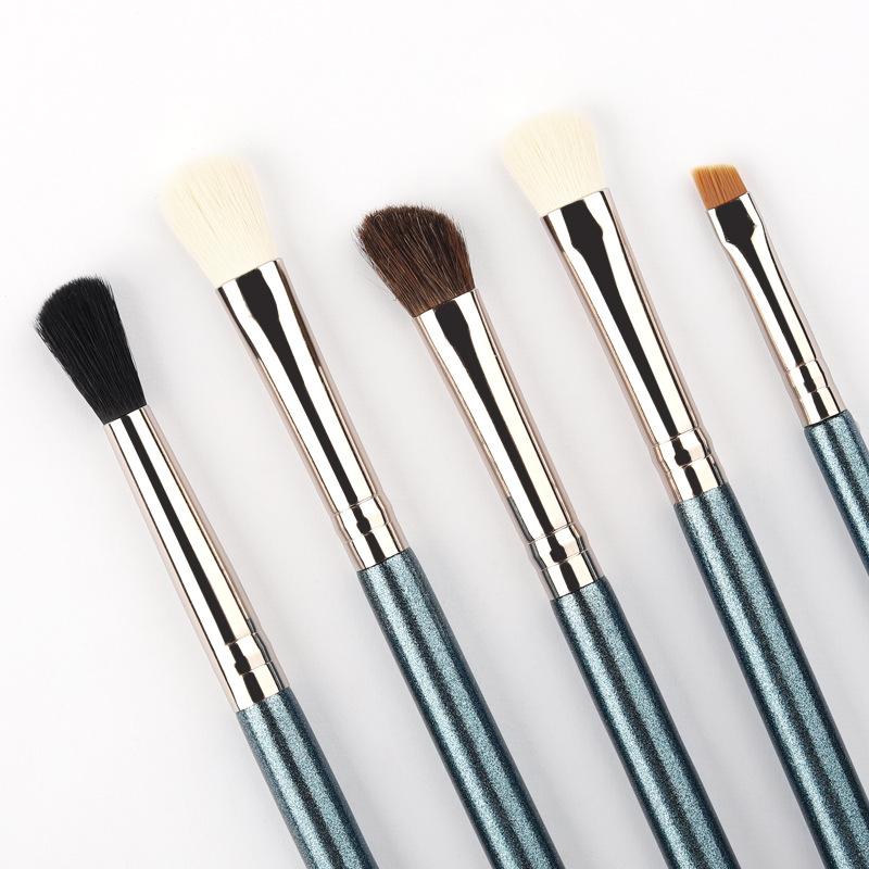 Neues 12-teiliges blaues Holzgriff-Make-up-Pinselset, Faserhaar-Puderpinsel, Foundation-Pinsel Schönheitswerkzeug