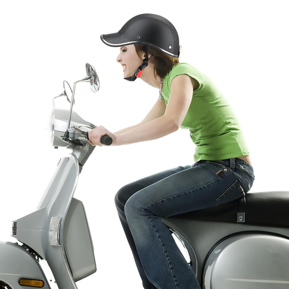 For Cafe Racer Chopper Scooter Baseball Cap Style Safety Hard Hat Motorcycle Half Helmet Half Face Vintage Summer Cap