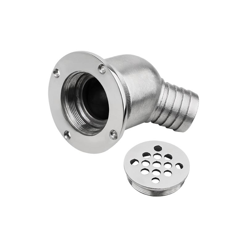 316 Stainless Steel Marine Hardware Boat Cockpit Drain Scupper With Ball