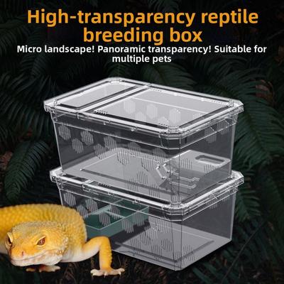 Breathable Reptile Breeding Box Transparent Reptile Transport Container Reptile Pet Supplies