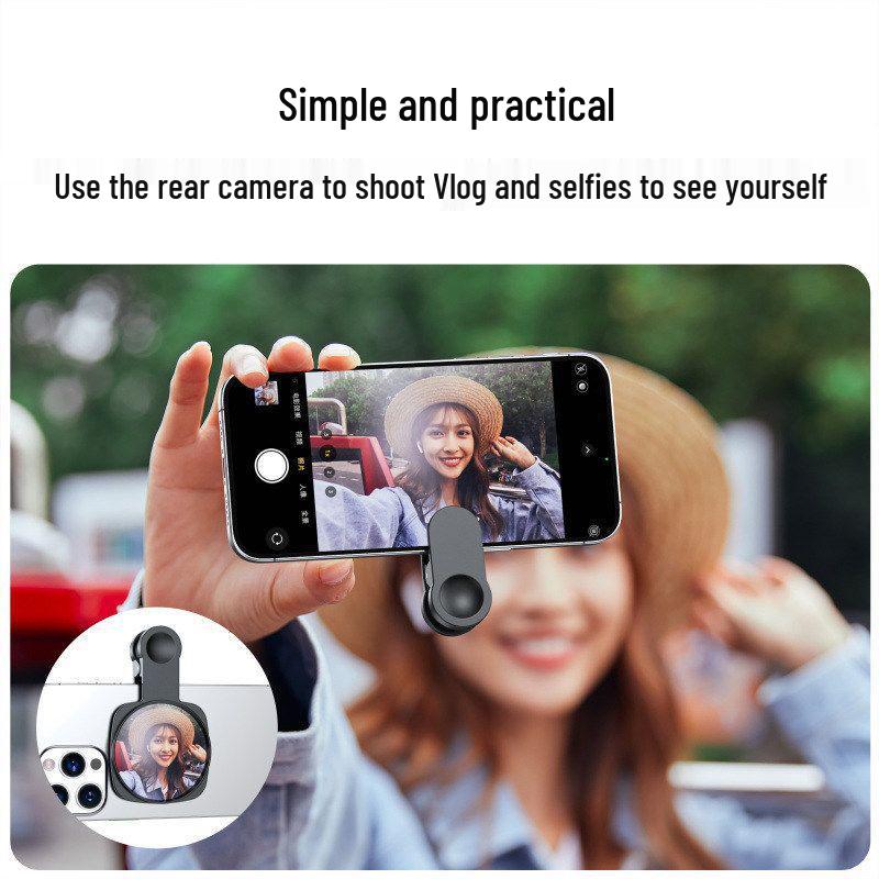 Mobile Phone HD Reflective Selfie Mirror - Handheld Sky Reflection Convex Mirror.